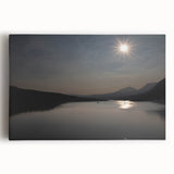 Serene Solar Eclipse Wall Art – Mountain and Lake Eclipse Canvas Print