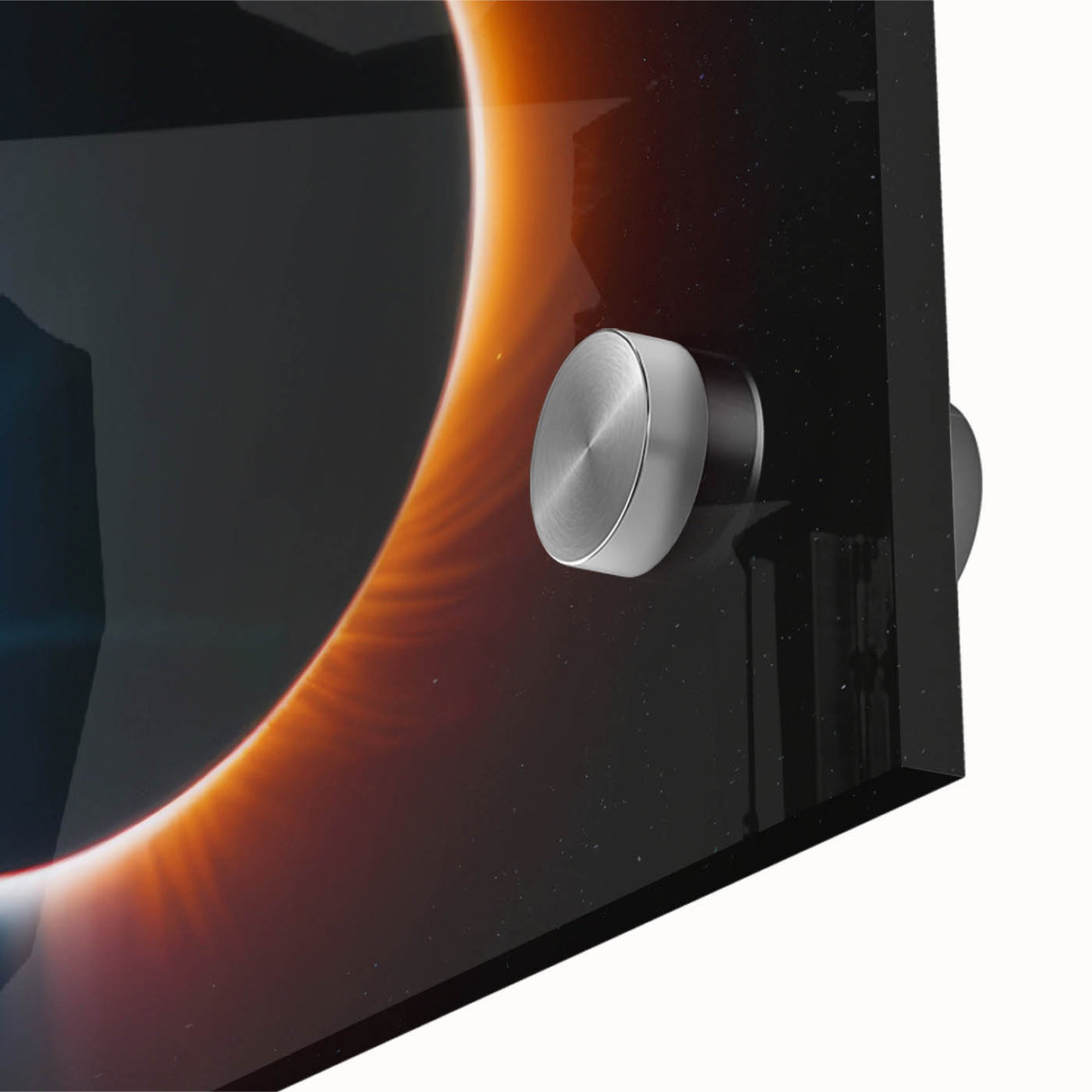 Vibrant Solar Eclipse Wall Art – Dynamic Blue and Orange Eclipse Print