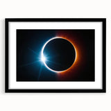 Vibrant Solar Eclipse Wall Art – Dynamic Blue and Orange Eclipse Print