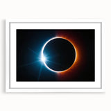 Vibrant Solar Eclipse Wall Art – Dynamic Blue and Orange Eclipse Print