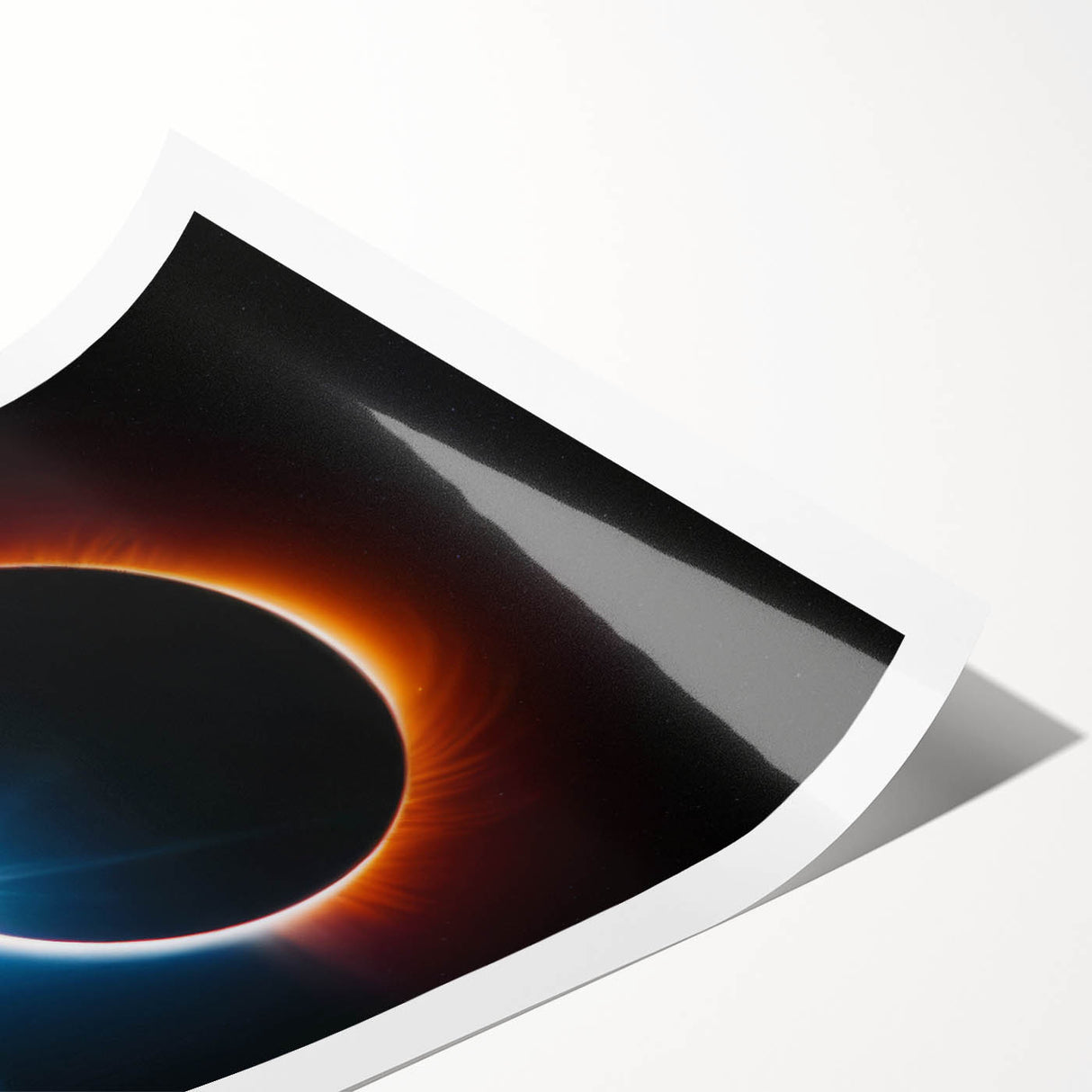 Vibrant Solar Eclipse Wall Art – Dynamic Blue and Orange Eclipse Print