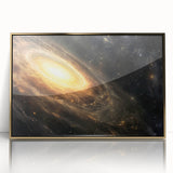 Golden Galaxy Wall Art: Cosmic Spiral Milky Way & Astronomy Canvas Prints