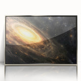 Golden Galaxy Wall Art: Cosmic Spiral Milky Way & Astronomy Canvas Prints