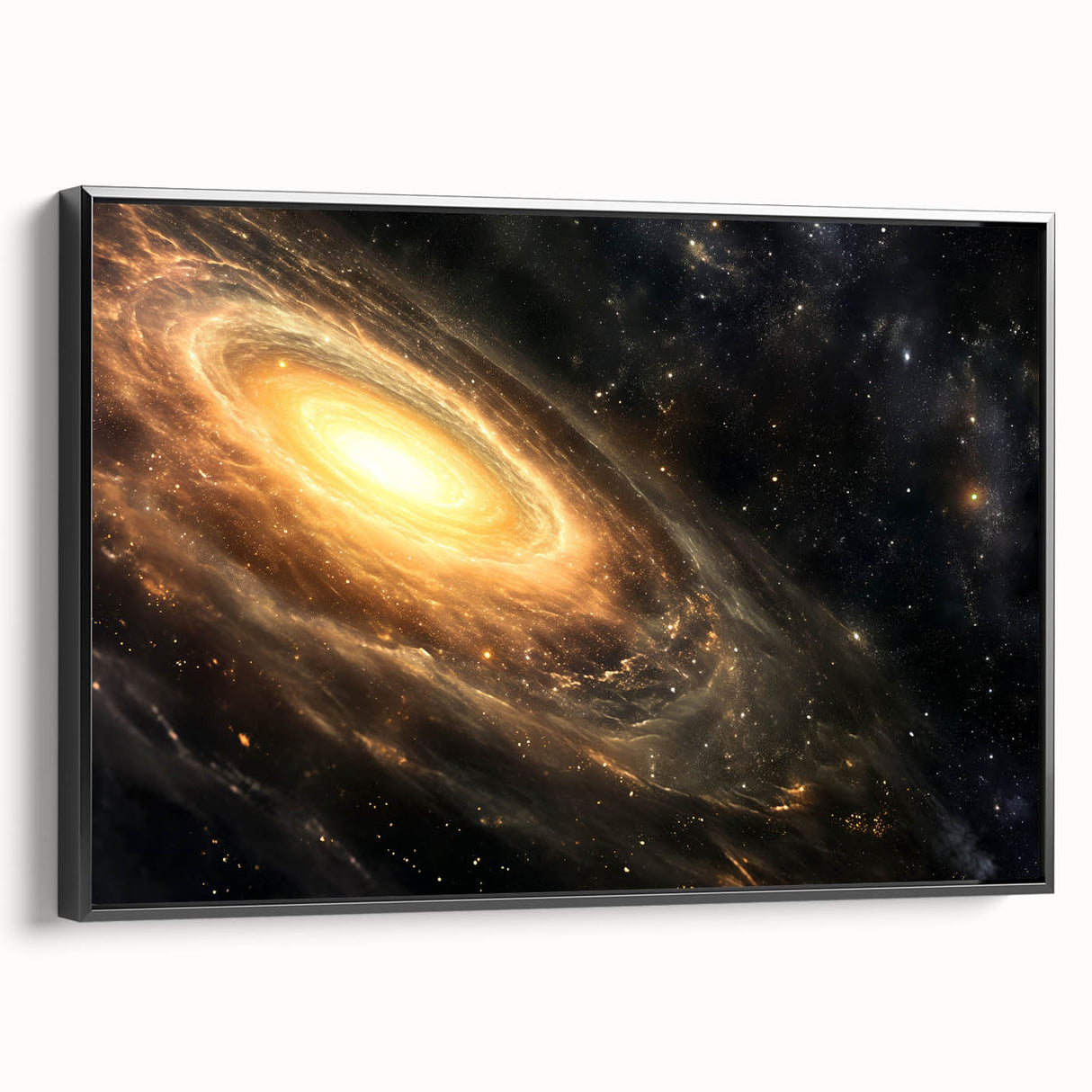 Golden Galaxy Wall Art: Cosmic Spiral Milky Way & Astronomy Canvas Prints
