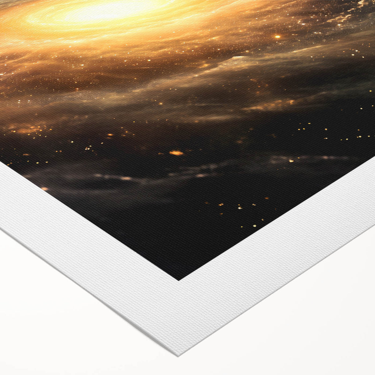 Golden Galaxy Wall Art: Cosmic Spiral Milky Way & Astronomy Canvas Prints