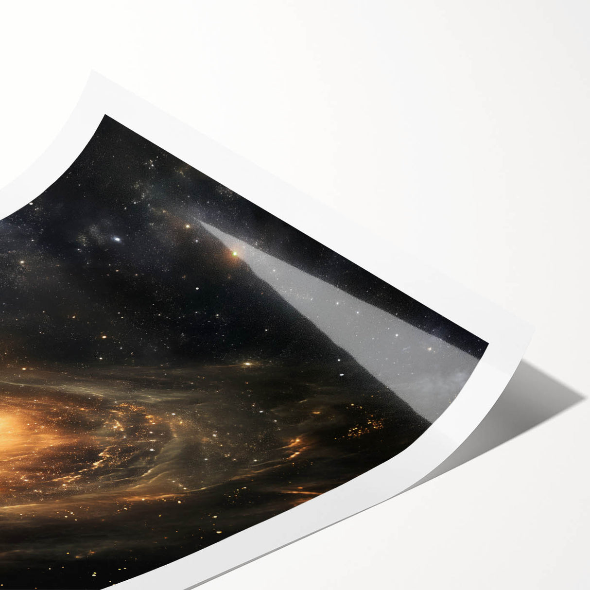 Golden Galaxy Wall Art: Cosmic Spiral Milky Way & Astronomy Canvas Prints