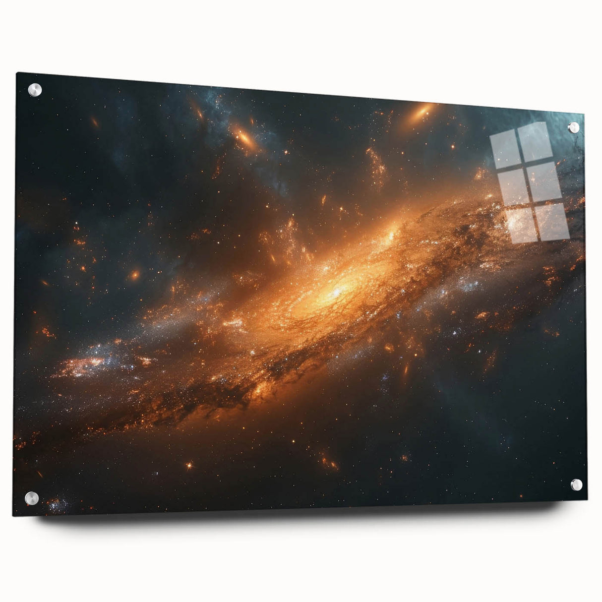 Golden Galaxy Wall Art: Cosmic Spiral Nebula & Astronomy Canvas Prints