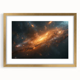 Golden Galaxy Wall Art: Cosmic Spiral Nebula & Astronomy Canvas Prints