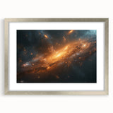 Golden Galaxy Wall Art: Cosmic Spiral Nebula & Astronomy Canvas Prints