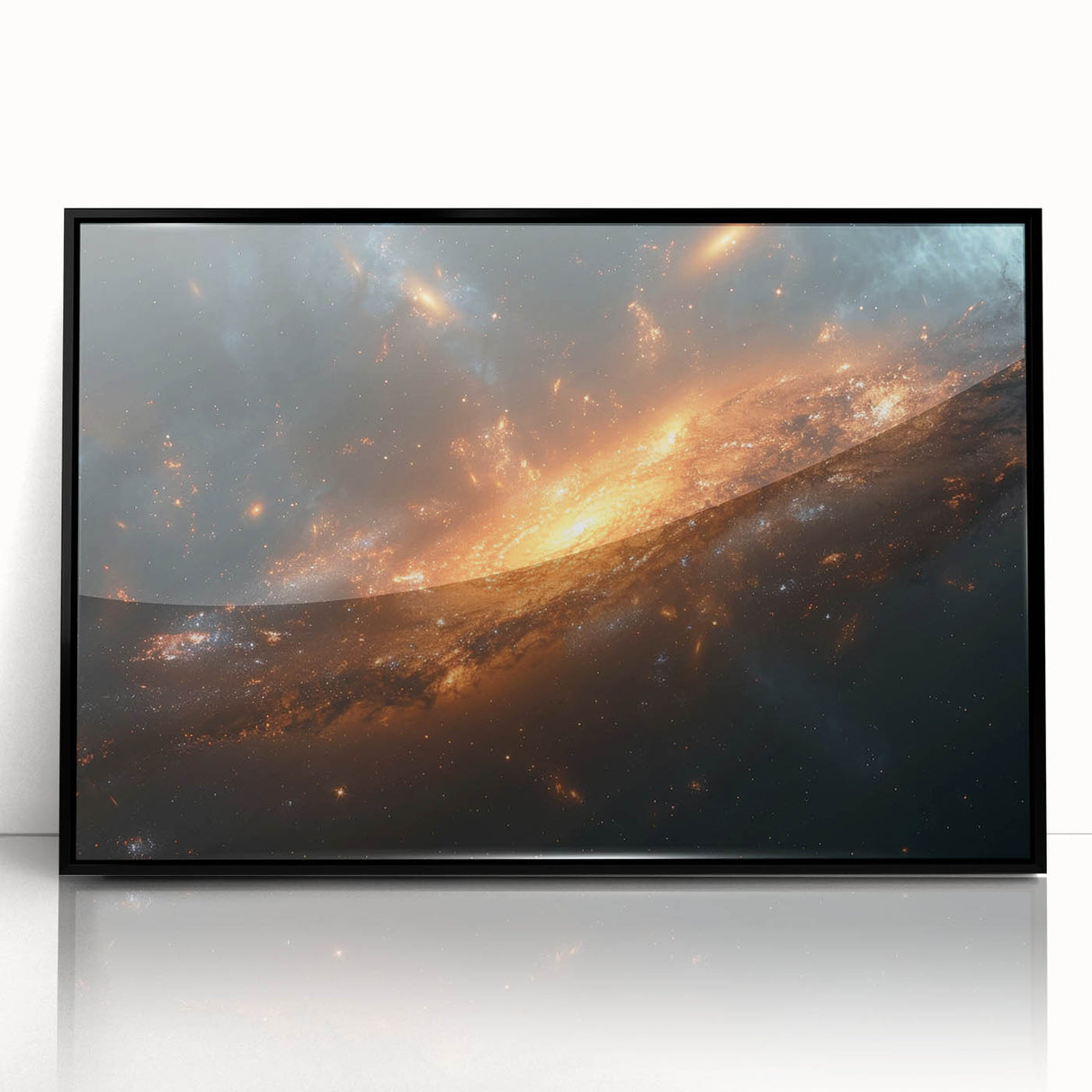 Golden Galaxy Wall Art: Cosmic Spiral Nebula & Astronomy Canvas Prints