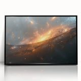 Golden Galaxy Wall Art: Cosmic Spiral Nebula & Astronomy Canvas Prints