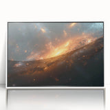 Golden Galaxy Wall Art: Cosmic Spiral Nebula & Astronomy Canvas Prints