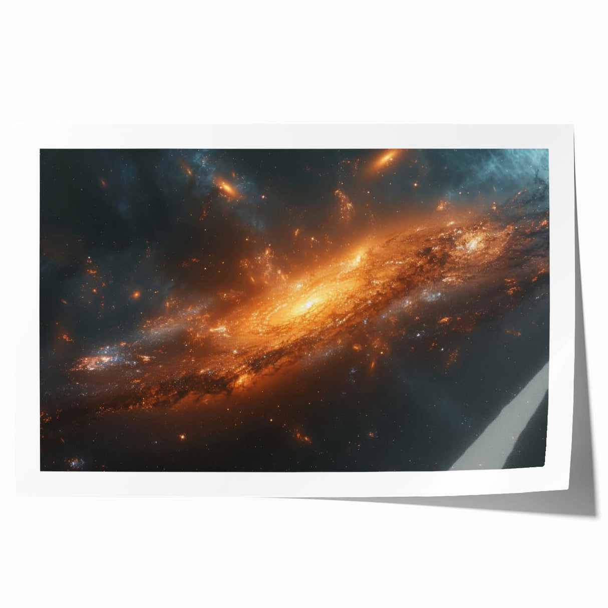 Golden Galaxy Wall Art: Cosmic Spiral Nebula & Astronomy Canvas Prints