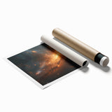 Golden Galaxy Wall Art: Cosmic Spiral Nebula & Astronomy Canvas Prints