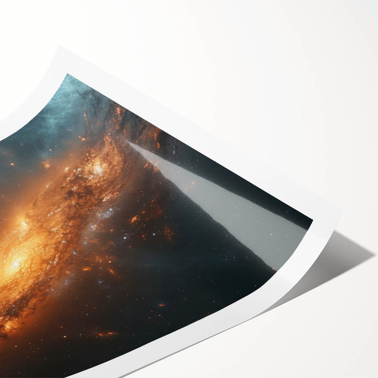 Golden Galaxy Wall Art: Cosmic Spiral Nebula & Astronomy Canvas Prints