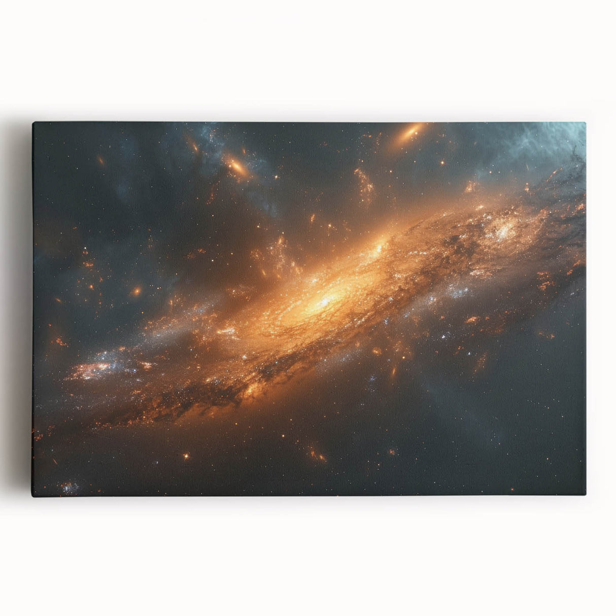 Golden Galaxy Wall Art: Cosmic Spiral Nebula & Astronomy Canvas Prints