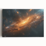 Golden Galaxy Wall Art: Cosmic Spiral Nebula & Astronomy Canvas Prints
