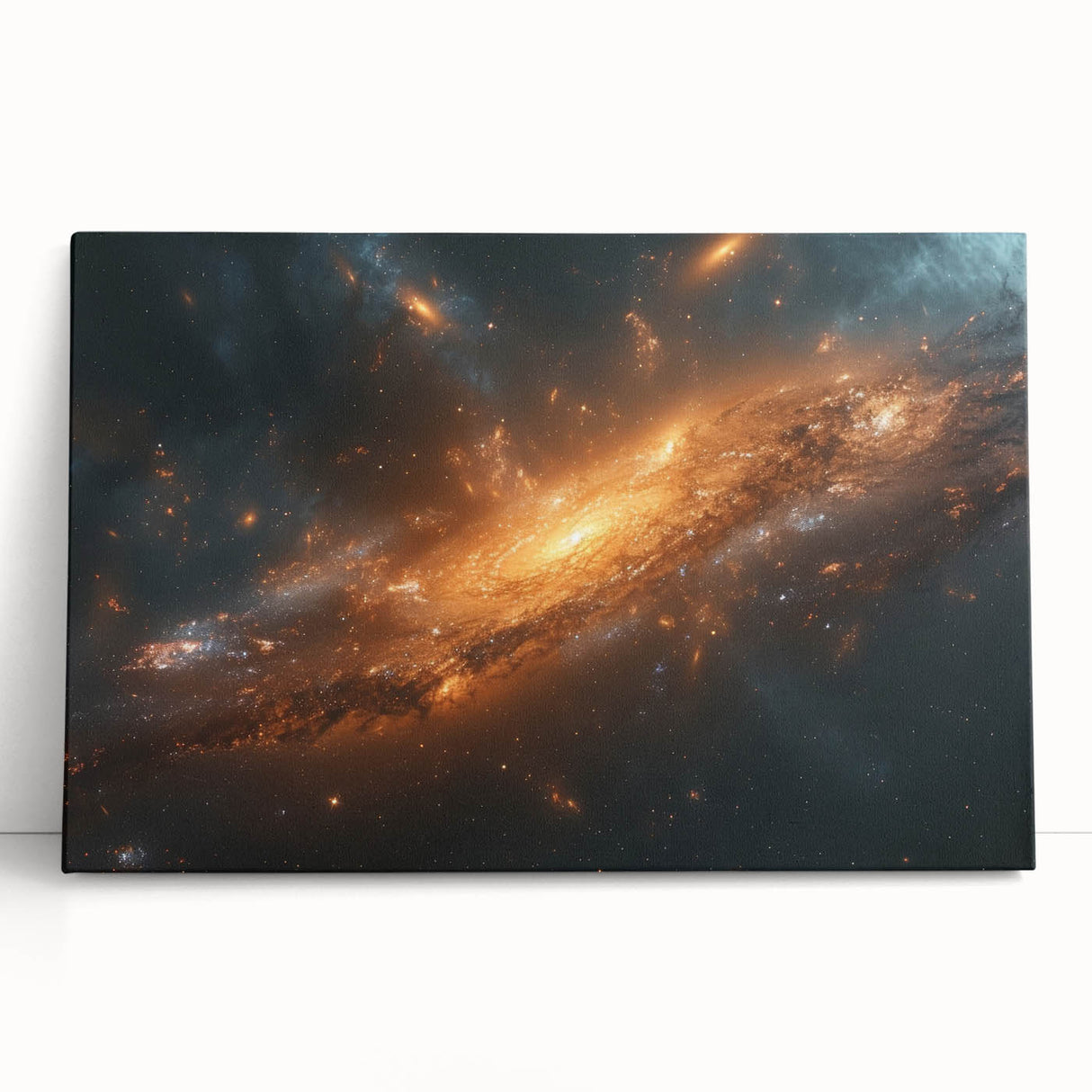 Golden Galaxy Wall Art: Cosmic Spiral Nebula & Astronomy Canvas Prints