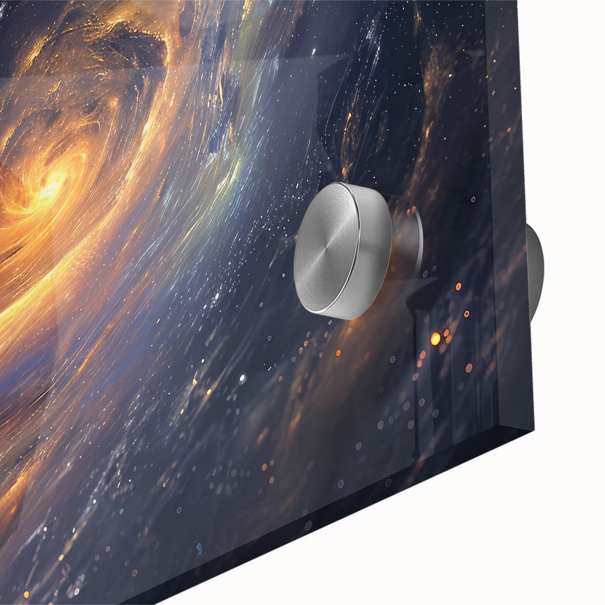 Cosmic Swirl Galaxy Wall Art: Golden Nebula & Astronomy Canvas Prints