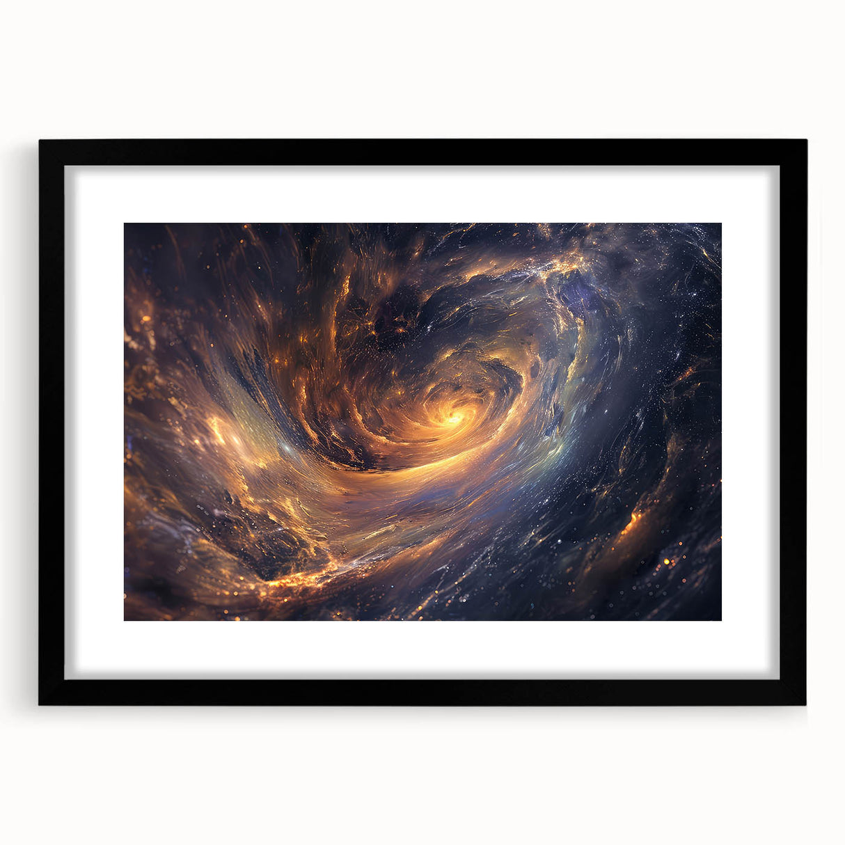 Cosmic Swirl Galaxy Wall Art: Golden Nebula & Astronomy Canvas Prints