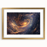 Cosmic Swirl Galaxy Wall Art: Golden Nebula & Astronomy Canvas Prints