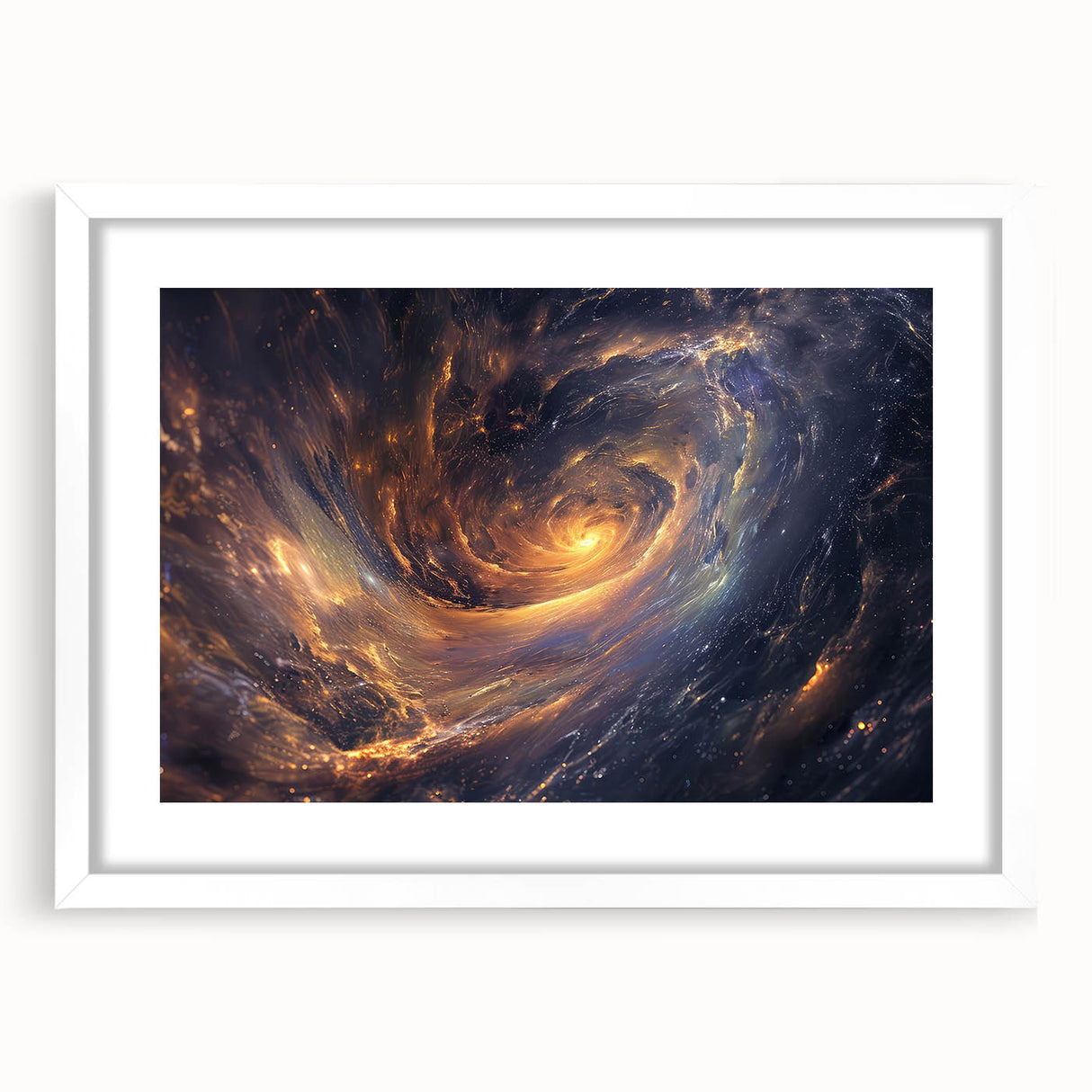 Cosmic Swirl Galaxy Wall Art: Golden Nebula & Astronomy Canvas Prints