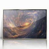 Cosmic Swirl Galaxy Wall Art: Golden Nebula & Astronomy Canvas Prints