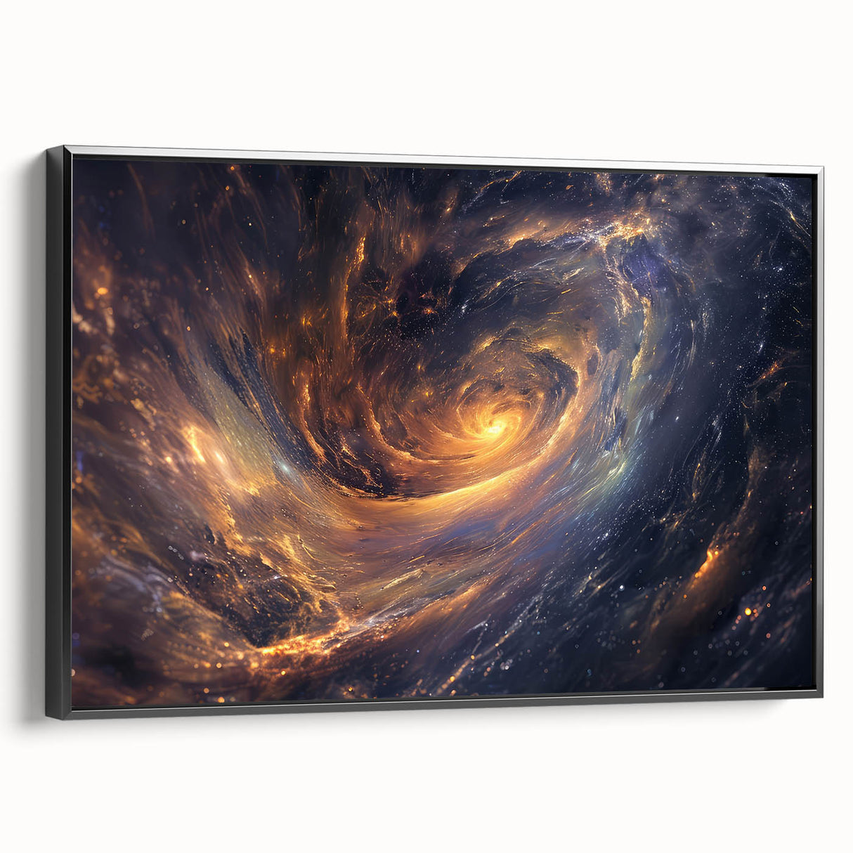 Cosmic Swirl Galaxy Wall Art: Golden Nebula & Astronomy Canvas Prints