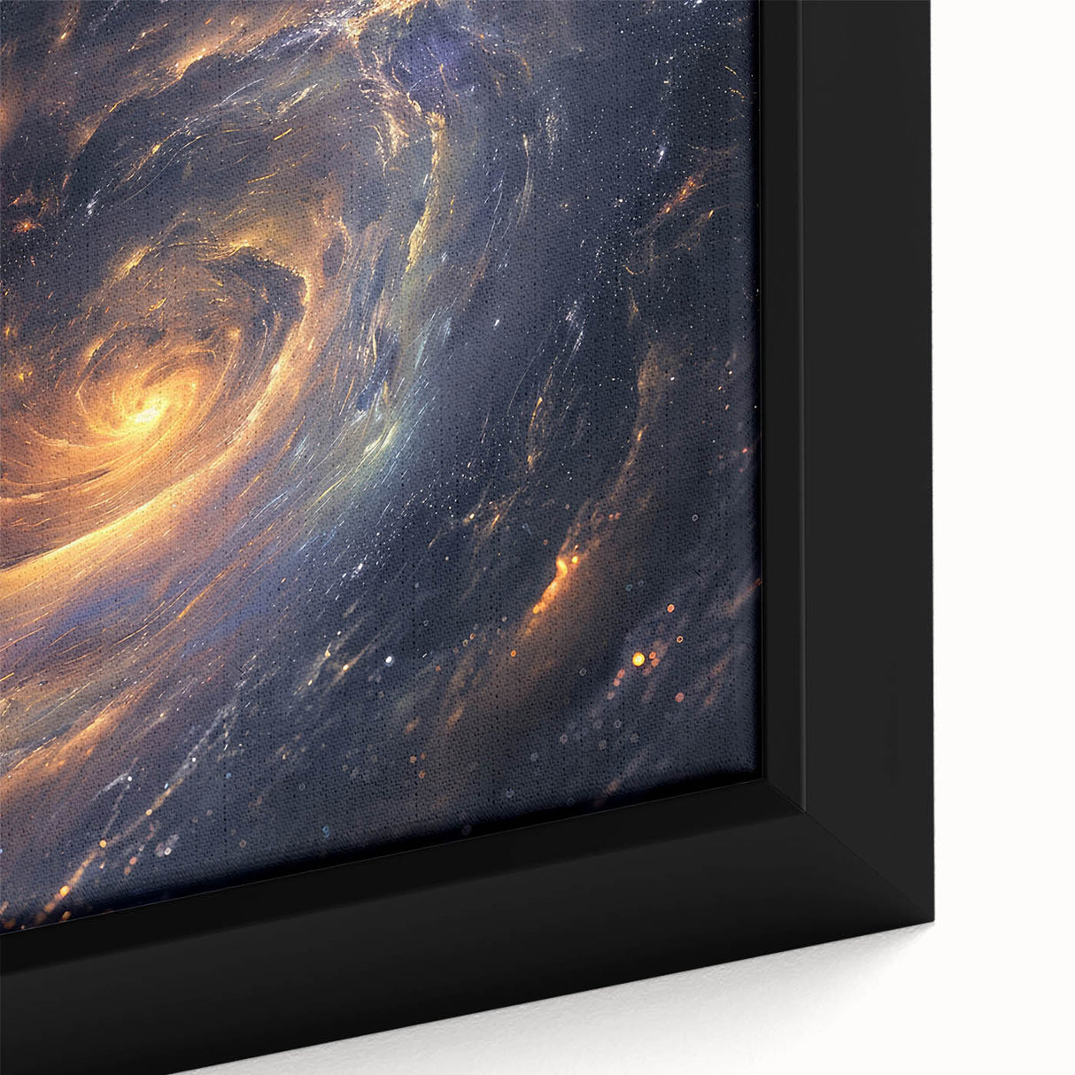 Cosmic Swirl Galaxy Wall Art: Golden Nebula & Astronomy Canvas Prints