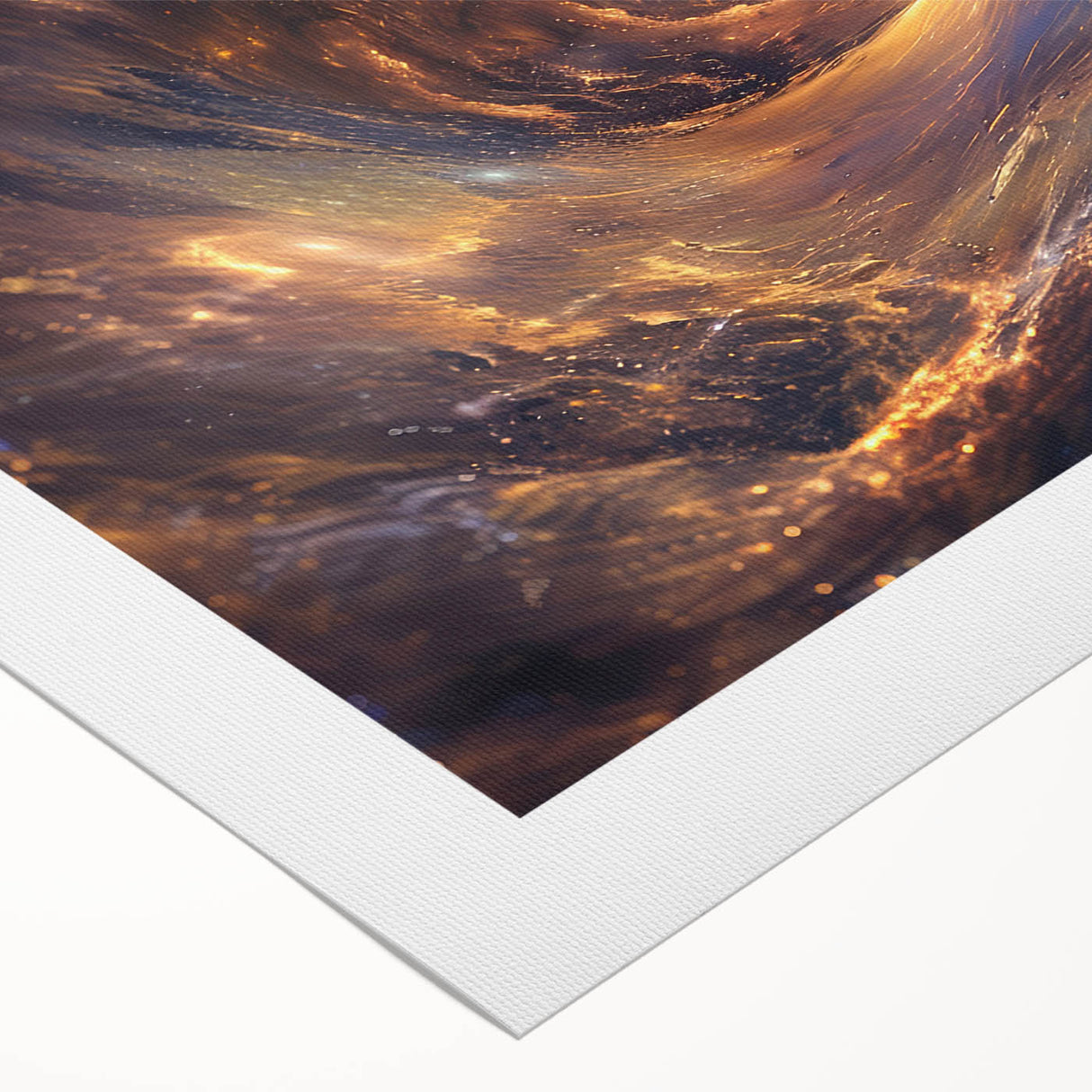 Cosmic Swirl Galaxy Wall Art: Golden Nebula & Astronomy Canvas Prints