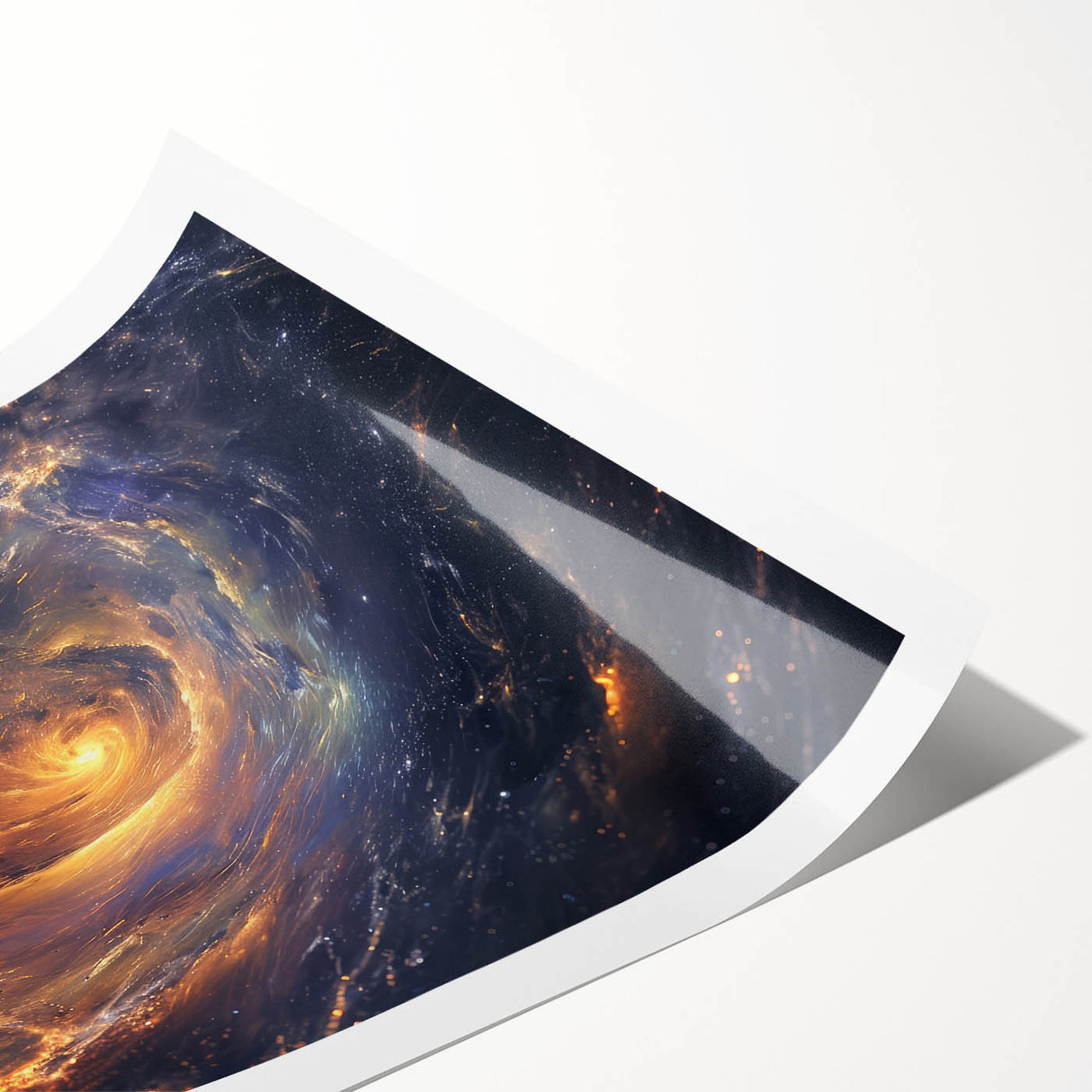 Cosmic Swirl Galaxy Wall Art: Golden Nebula & Astronomy Canvas Prints