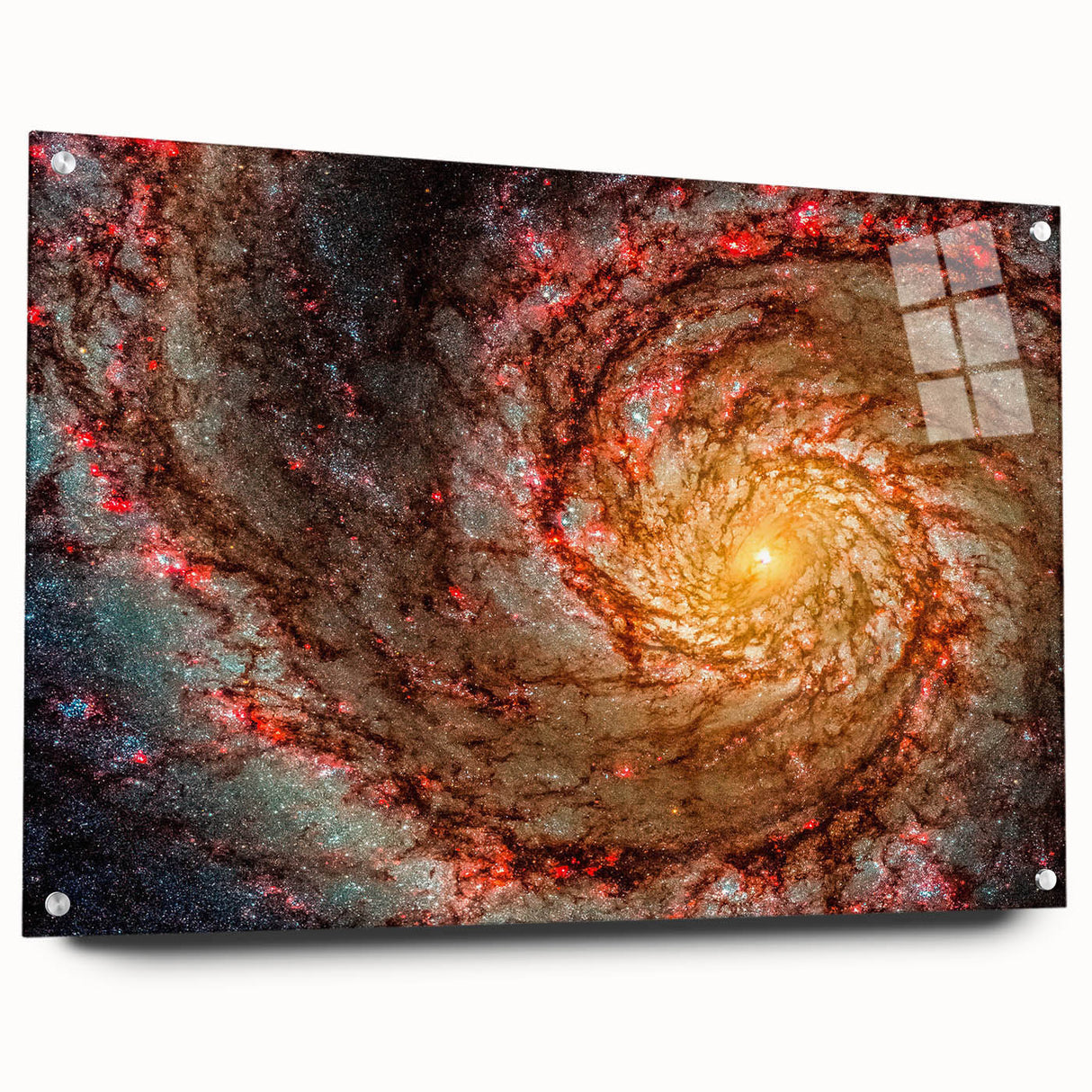 Fiery Spiral Galaxy Wall Art: Cosmic Nebula & Space Canvas Prints