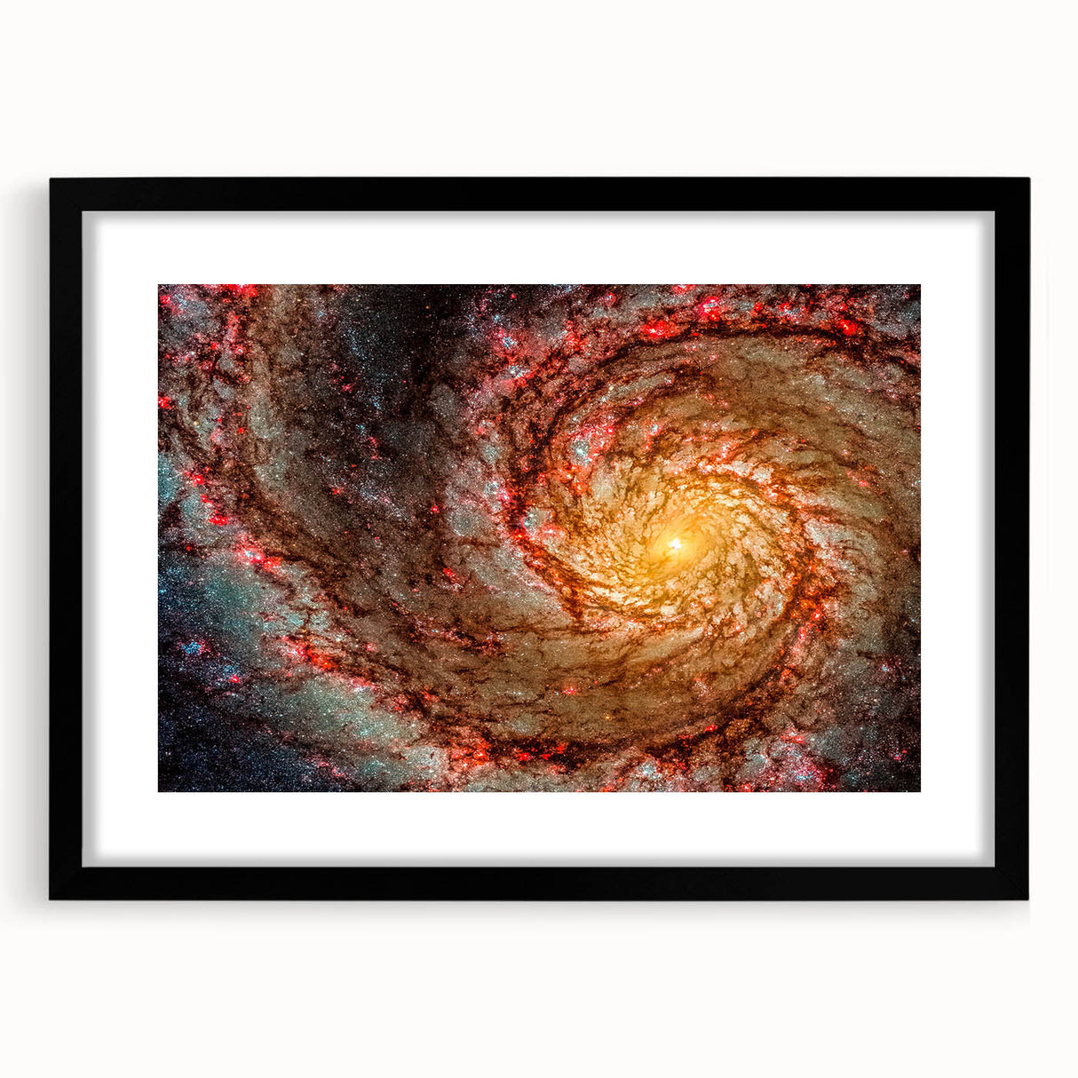 Fiery Spiral Galaxy Wall Art: Cosmic Nebula & Space Canvas Prints