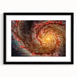 Fiery Spiral Galaxy Wall Art: Cosmic Nebula & Space Canvas Prints