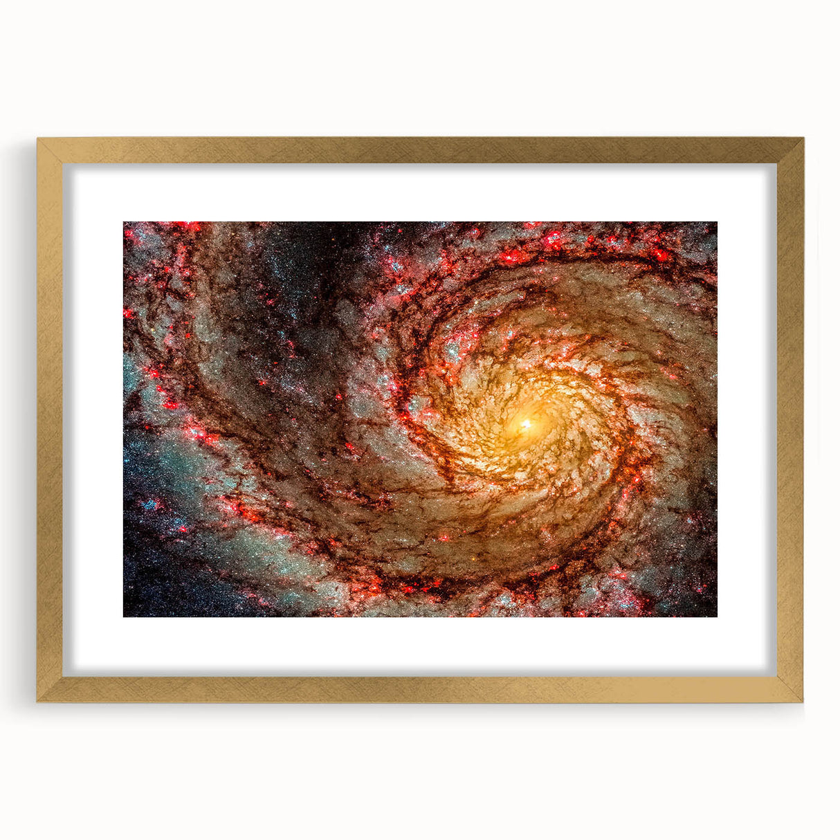 Fiery Spiral Galaxy Wall Art: Cosmic Nebula & Space Canvas Prints