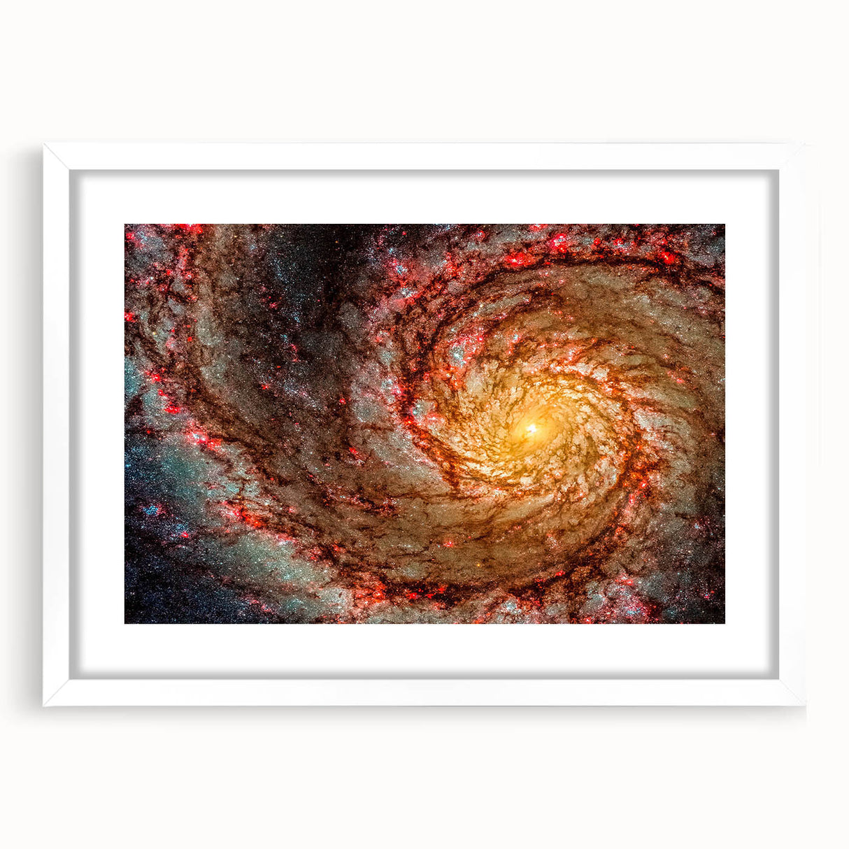 Fiery Spiral Galaxy Wall Art: Cosmic Nebula & Space Canvas Prints