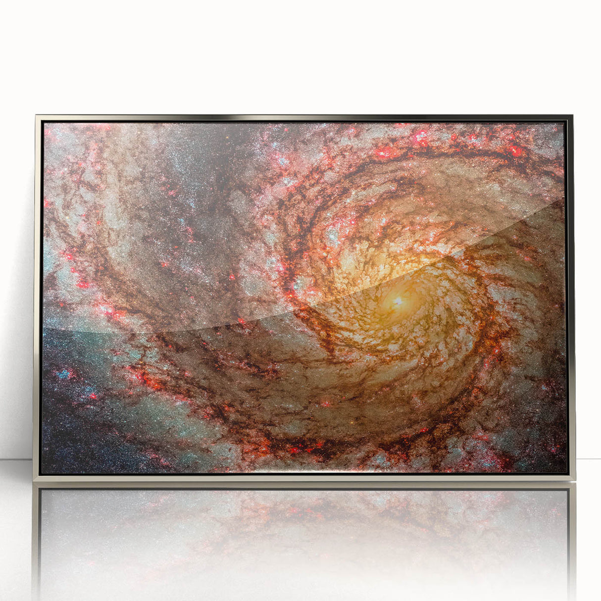 Fiery Spiral Galaxy Wall Art: Cosmic Nebula & Space Canvas Prints