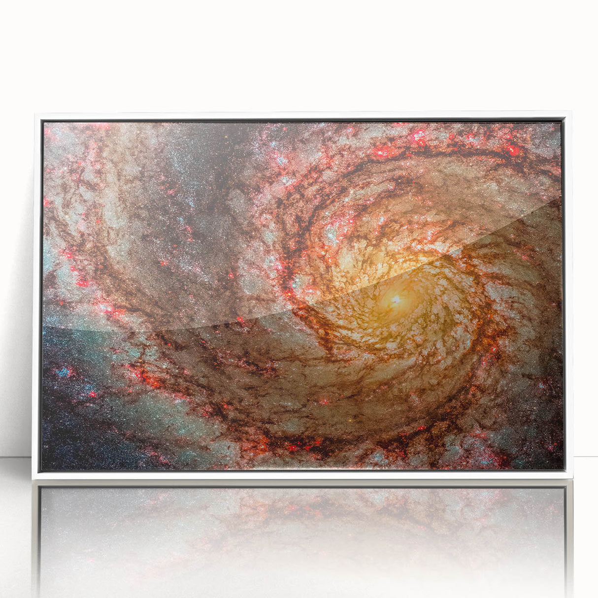 Fiery Spiral Galaxy Wall Art: Cosmic Nebula & Space Canvas Prints