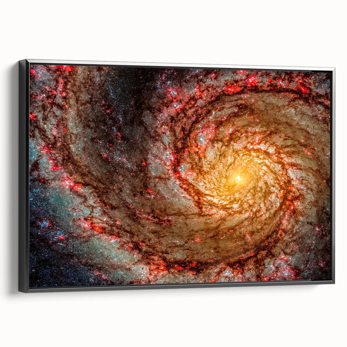 Fiery Spiral Galaxy Wall Art: Cosmic Nebula & Space Canvas Prints
