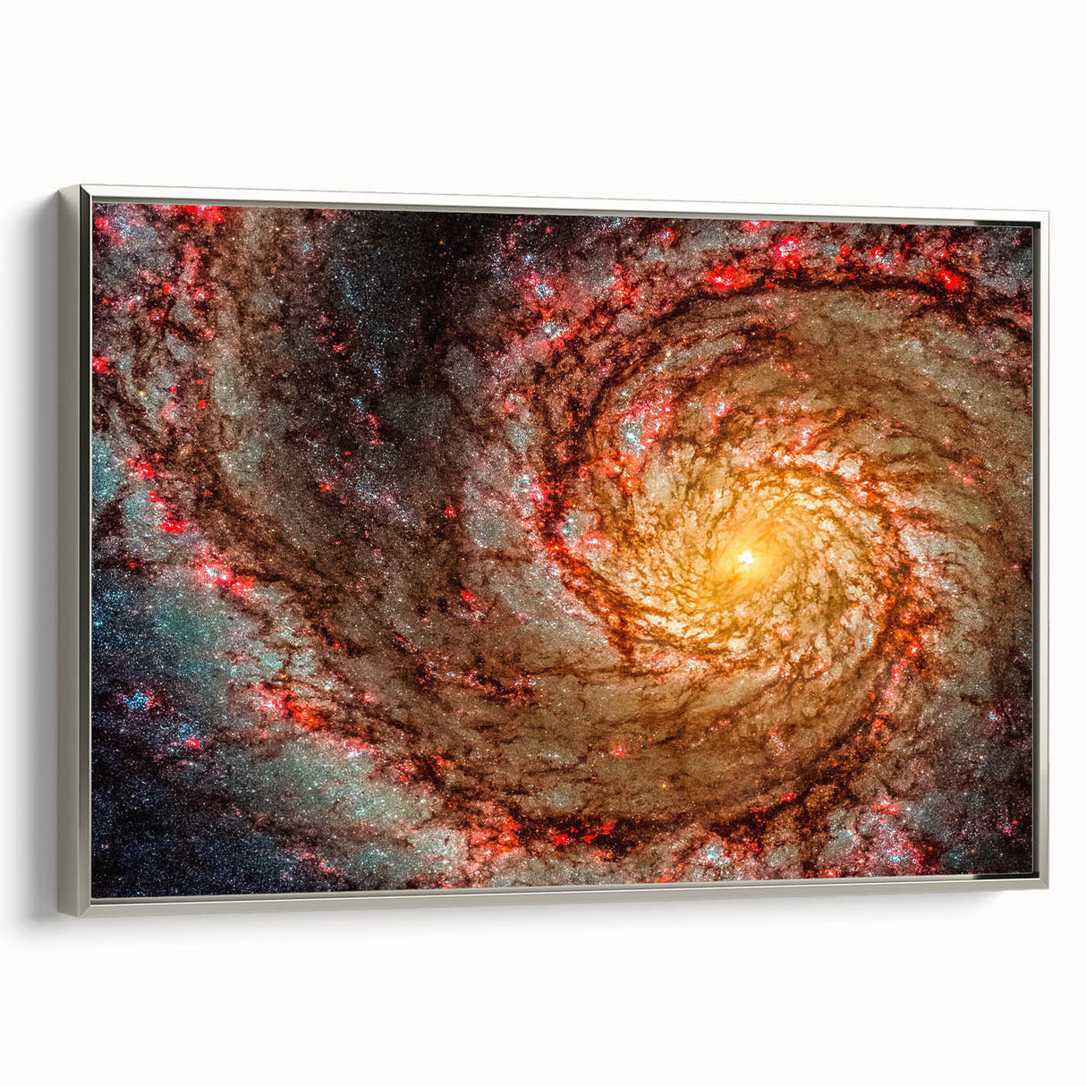Fiery Spiral Galaxy Wall Art: Cosmic Nebula & Space Canvas Prints
