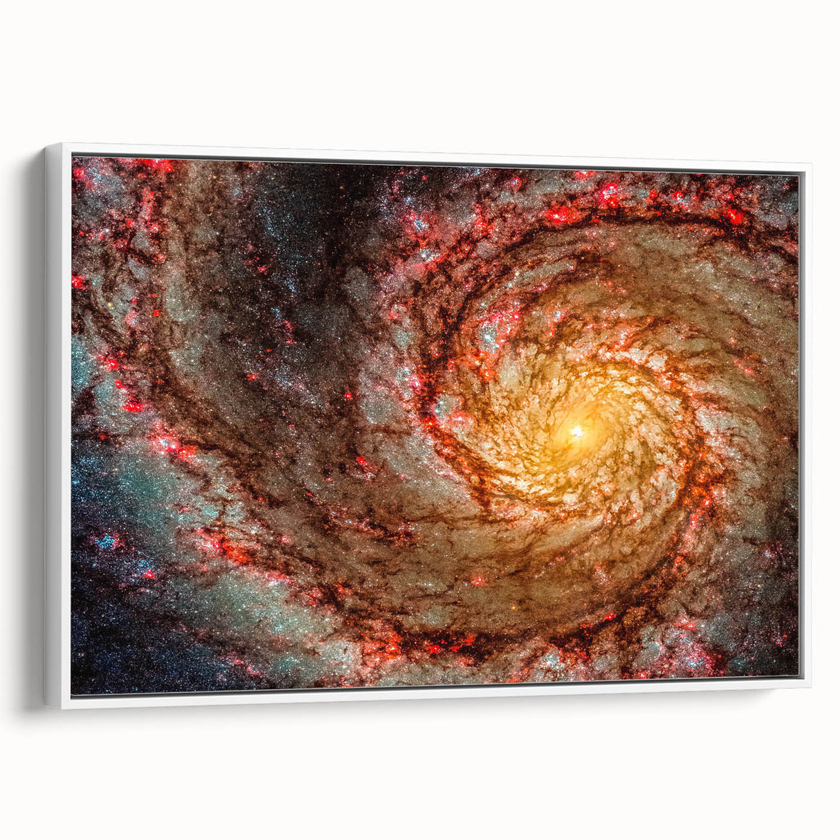 Fiery Spiral Galaxy Wall Art: Cosmic Nebula & Space Canvas Prints
