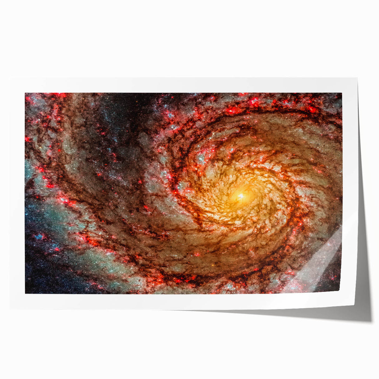 Fiery Spiral Galaxy Wall Art: Cosmic Nebula & Space Canvas Prints