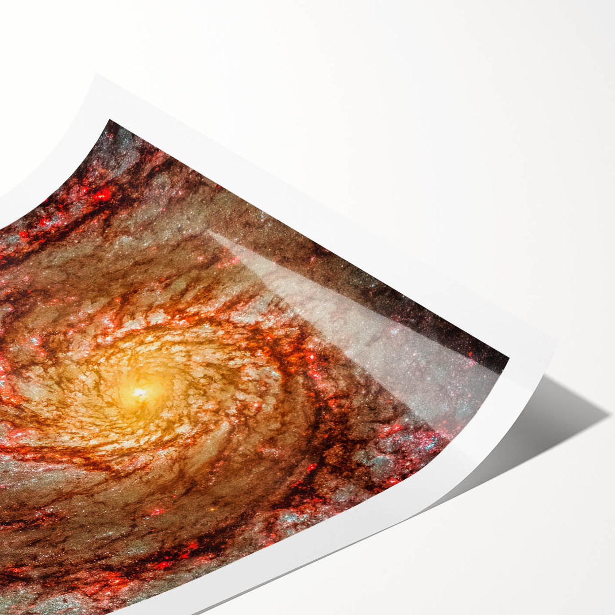 Fiery Spiral Galaxy Wall Art: Cosmic Nebula & Space Canvas Prints