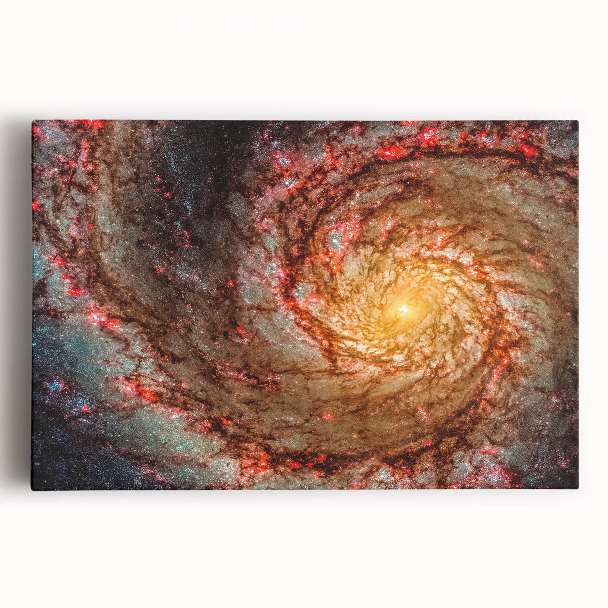 Fiery Spiral Galaxy Wall Art: Cosmic Nebula & Space Canvas Prints