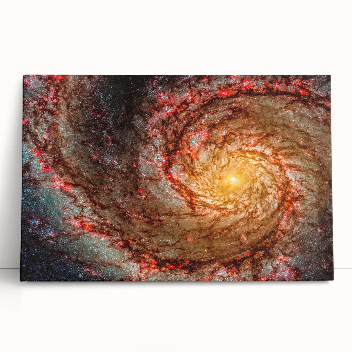 Fiery Spiral Galaxy Wall Art: Cosmic Nebula & Space Canvas Prints