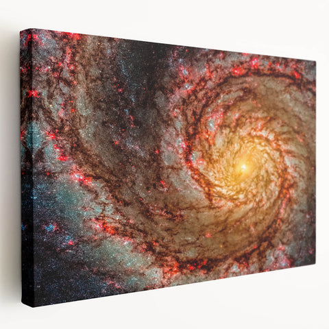 Fiery Spiral Galaxy Wall Art: Cosmic Nebula & Space Canvas Prints