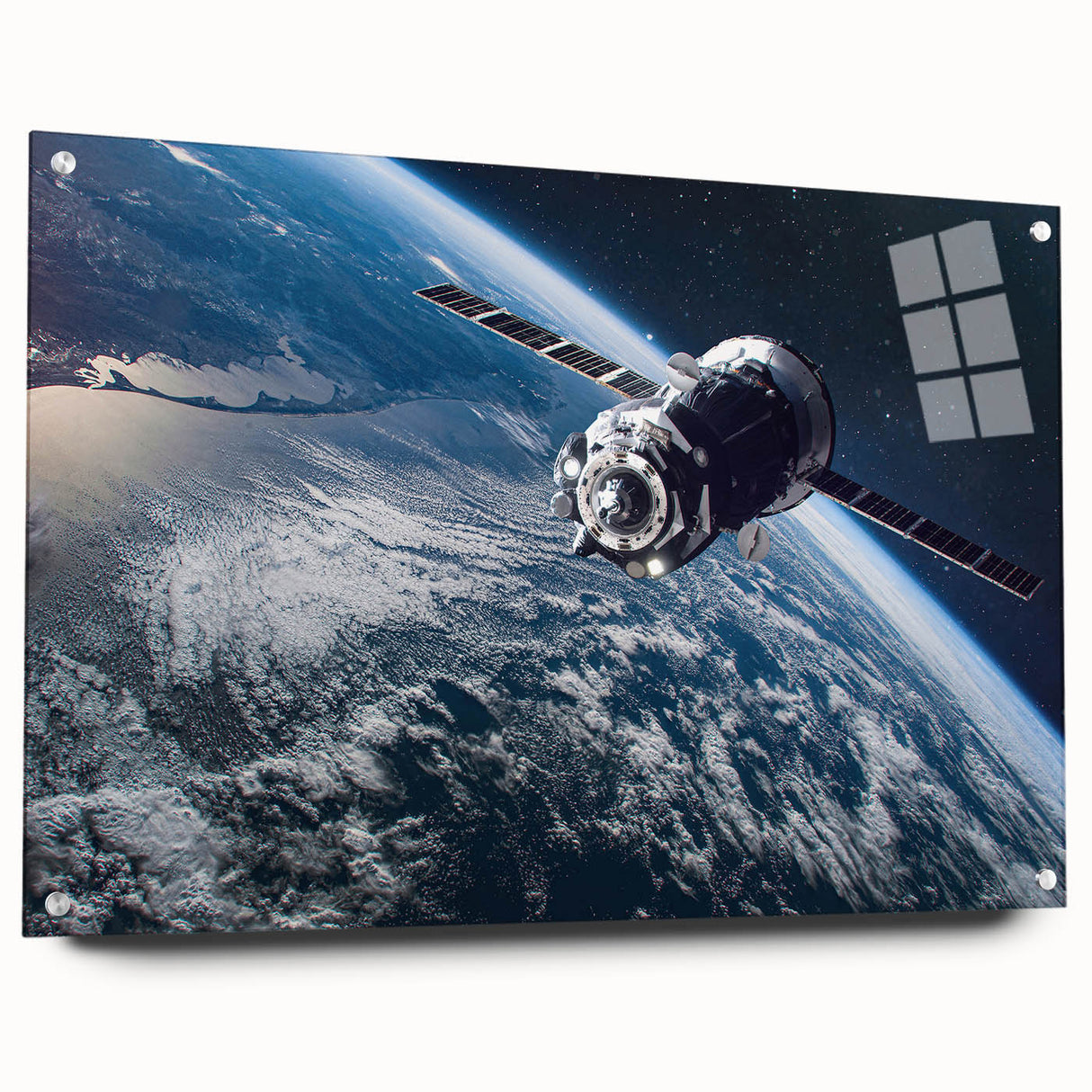 Satellite Orbit Over Earth - Stunning NASA Space Missions Wall Art