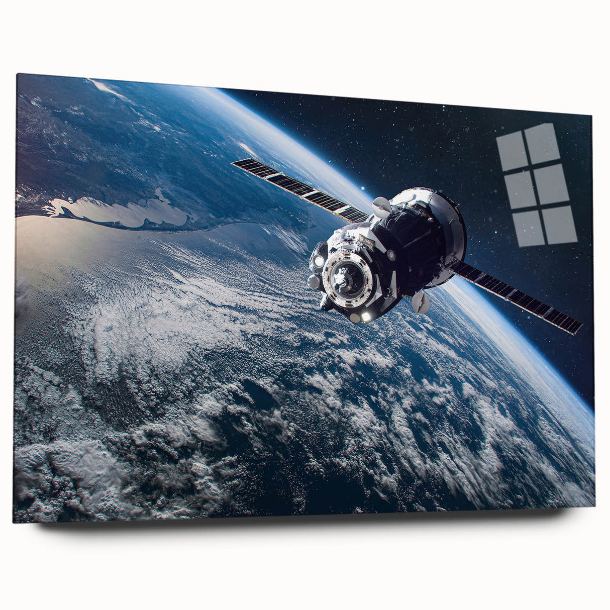 Satellite Orbit Over Earth - Stunning NASA Space Missions Wall Art