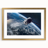 Satellite Orbit Over Earth - Stunning NASA Space Missions Wall Art