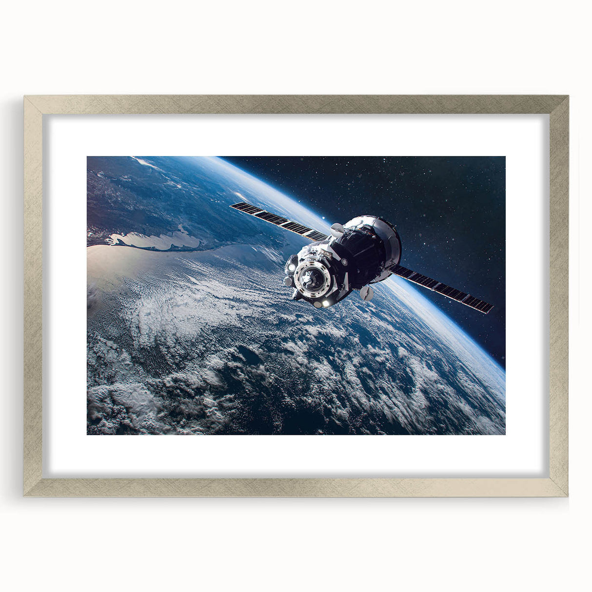 Satellite Orbit Over Earth - Stunning NASA Space Missions Wall Art